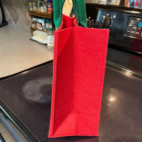 Christmas red and green felt festive tote bag - Picture 3 of 4